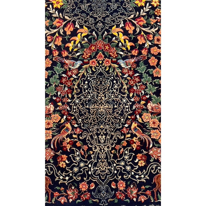 Ornate handmade rug for collectors, featuring Bagher Seirafian's signature design.