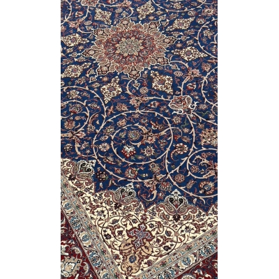 "Large Isfahan rug showcasing a sophisticated combination of traditional Persian patterns and colors."
