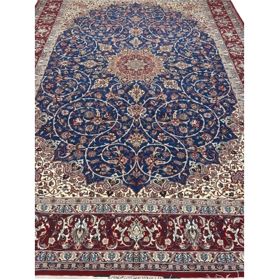 "Large Isfahan rug showcasing a sophisticated combination of traditional Persian patterns and colors."