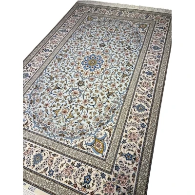 Luxurious wool and silk Persian rug crafted by Kheirie in Isfahan.