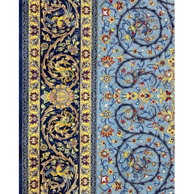 Elegant blue Persian oriental rug for luxury home styling