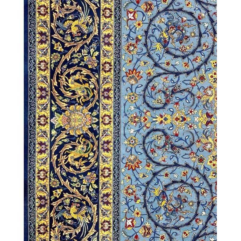 Elegant blue Persian oriental rug for luxury home styling