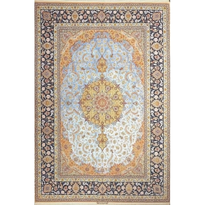 "Handmade Silk Persian Rug from Isfahan, 350 cm x 250 cm - Akhtarian Weaver"
