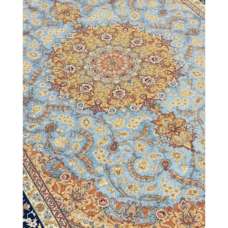 "Elegant Persian Rug with 810,000 knots per square meter, Handmade in Isfahan, Iran"