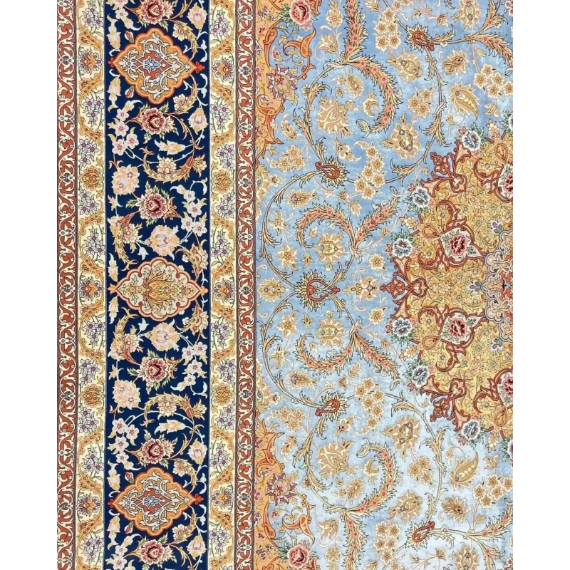 "Akhtarian Silk Persian Rug, Hand-knotted with Precision, 810,000 knots/m²"