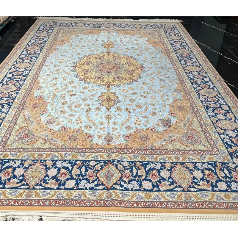 "Luxury Persian Silk Rug, Handwoven in Isfahan, 350 cm x 250 cm - Available Online"