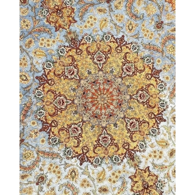 "High-Quality Persian Rug with Silk Pile, 11.5 x 8.2 feet, Handwoven by Akhtarian"