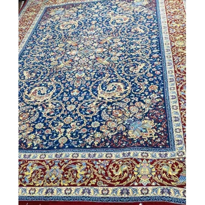 Artisan Persian Area Rug – A hand-knotted, silk-warped rug with traditional Isfahan motifs, offering the perfect blend of vintage style and modern luxury.