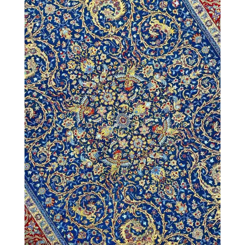 Handmade Oriental Area Rug – Beautiful Persian rug from Isfahan, hand-knotted with silk warp, designed to elevate the aesthetic of your interior space.