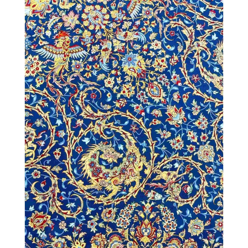 Mirzaie Hand-Knotted Rug – A luxurious wool and silk rug with a dense knot count, handmade in Isfahan, bringing artistry and comfort to your home.