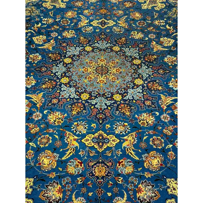 Elegant Wool and Silk Blend Rug – Elevate your home with this Persian silk and wool rug, designed with intricate hand-knotted details, offering both style and luxury.