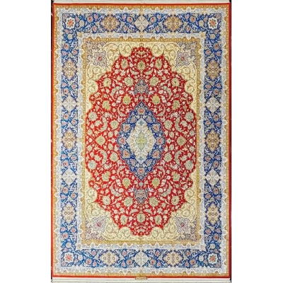 "Handmade Wool and Silk Persian Rug from Isfahan, 350 cm x 250 cm by Weaver Habib"
