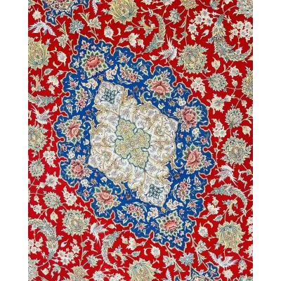 "Luxury Persian Carpet, 1,100,000 knots/m², Wool and Silk, Isfahan Rug for Sale"