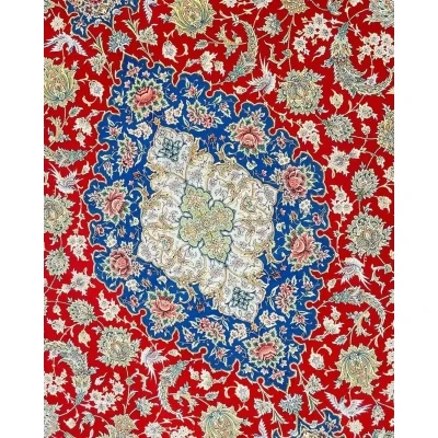 "Luxury Persian Carpet, 1,100,000 knots/m², Wool and Silk, Isfahan Rug for Sale"