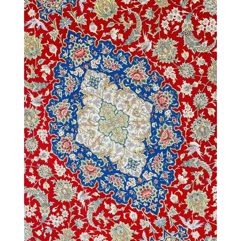 "Luxury Persian Carpet, 1,100,000 knots/m², Wool and Silk, Isfahan Rug for Sale"