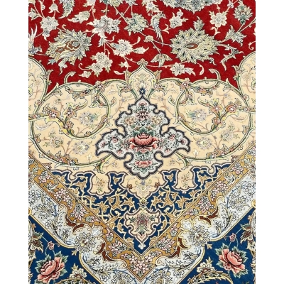 "High-Density Persian Rug, Hand-Knotted Silk and Wool, 350 cm x 250 cm"