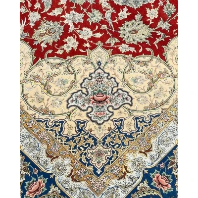 "High-Density Persian Rug, Hand-Knotted Silk and Wool, 350 cm x 250 cm"