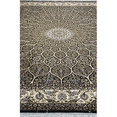 Elegant Black Dome Design Rug by Davarie with intricate patterns