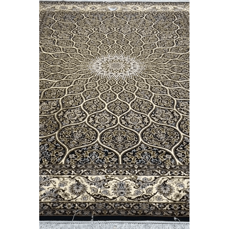 Elegant Black Dome Design Rug by Davarie with intricate patterns