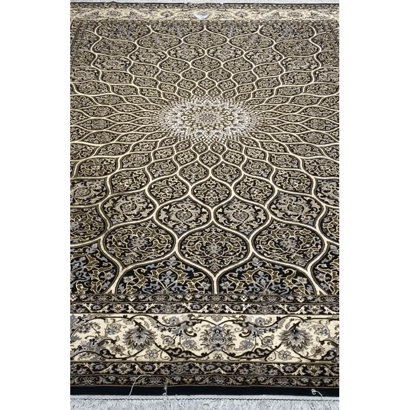 Elegant Black Dome Design Rug by Davarie with intricate patterns