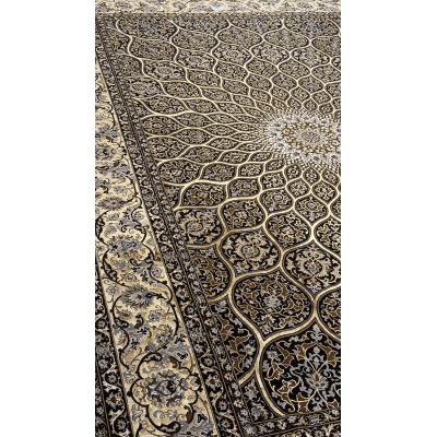 Davarie's Elegant Black Dome Rug featuring detailed craftsmanship