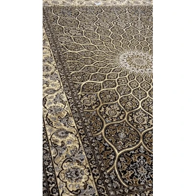 Davarie's Elegant Black Dome Rug featuring detailed craftsmanship