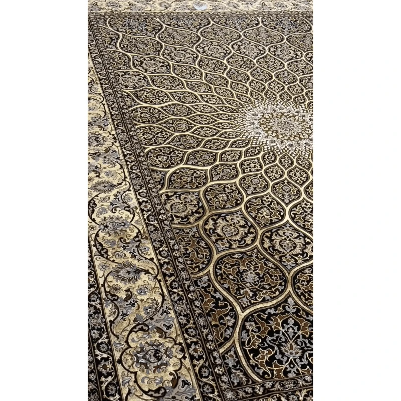 Davarie's Elegant Black Dome Rug featuring detailed craftsmanship