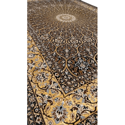 Sophisticated black and gold rug with Dome design by Davarie