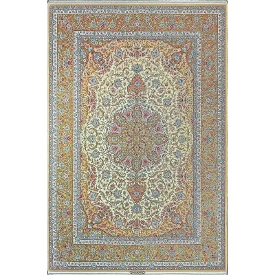 Authentic Isfahan Rug with detailed craftsmanship and complex design, 350x250 cm