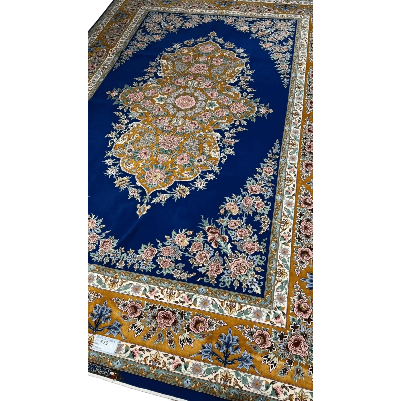 Persain Isfahan fine Rug Navy Blue Field by Karbasi Zadeh