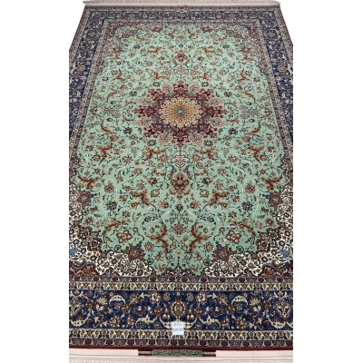 "Seirafian Persian rug by Master Mahmmoud and Mohammad Reza, handwoven with silk and wool"