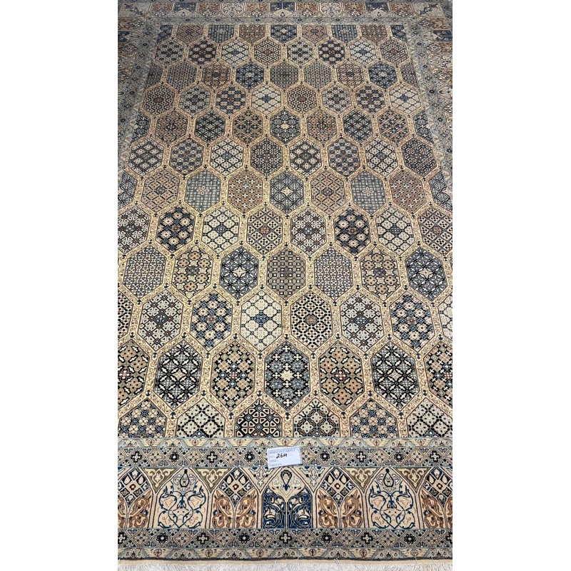 60-year-old handmade Nain rug with Joshaghan design, 310 x 206 cm.