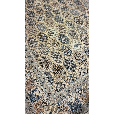 Authentic Persian Nain rug from Iran, showcasing intricate patterns and natural dyes.