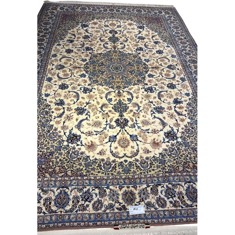 "Authentic Isfahan carpet for sale, highlighting traditional Persian artistry"