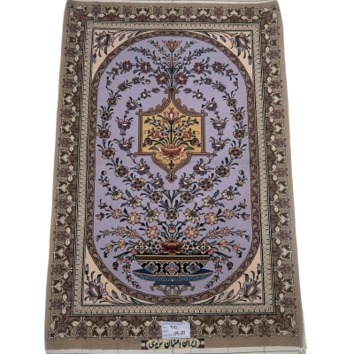  Small brown and purple Persian carpet with floral design