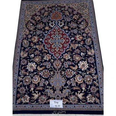 Vintage 40-year-old Persian rug with silk and wool blend, 110x72 cm
