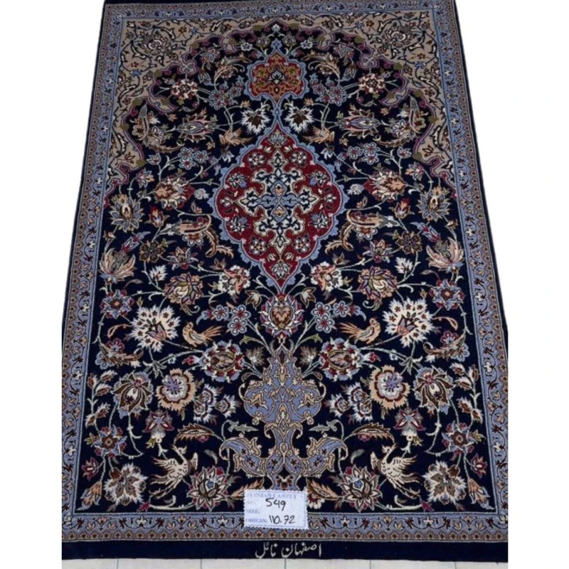 Vintage 40-year-old Persian rug with silk and wool blend, 110x72 cm