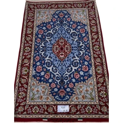 Handmade oriental rug for sale, blue and red design