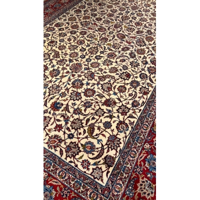 "Elegant antique Persian area rug with traditional Afshan design and natural dyes"