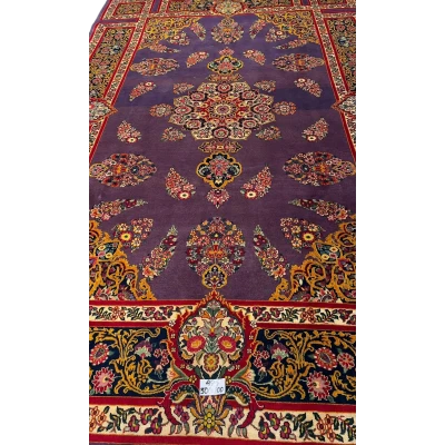 Close-up view of the Elegant Mashad Rug showcasing its intricate 360,000 knots per square meter craftsmanship