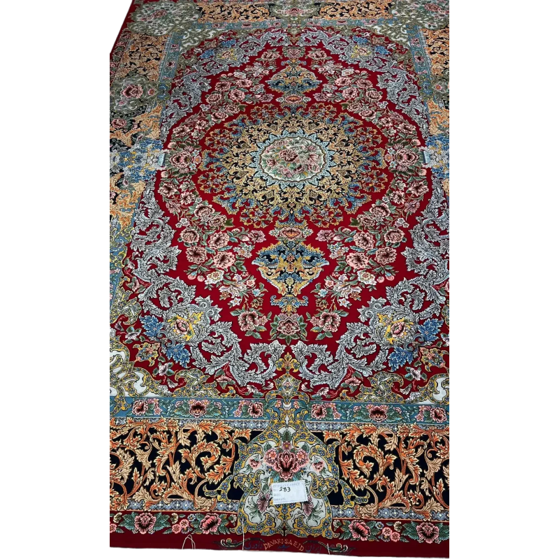 Fine Persian rug for sale with red, blue, and gold accents in Isfahan style