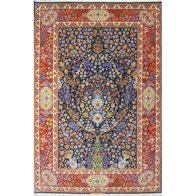 Artisanal Isfahan Bartarian Persian rug with a classic Tree of Life floral design