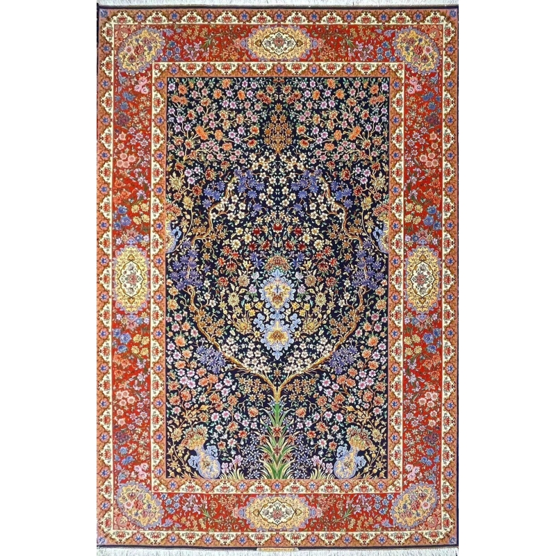 Artisanal Isfahan Bartarian Persian rug with a classic Tree of Life floral design
