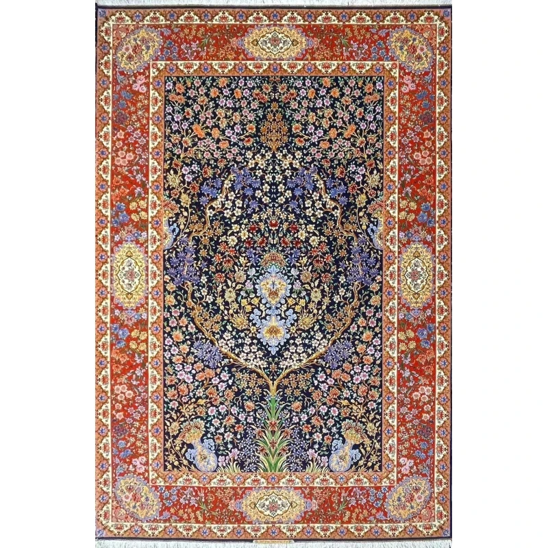 Artisanal Isfahan Bartarian Persian rug with a classic Tree of Life floral design