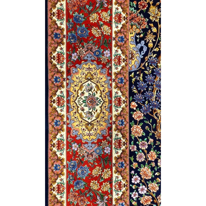 Colorful Isfahan Bartarian rug with a rich tapestry of floral Tree of Life patterns