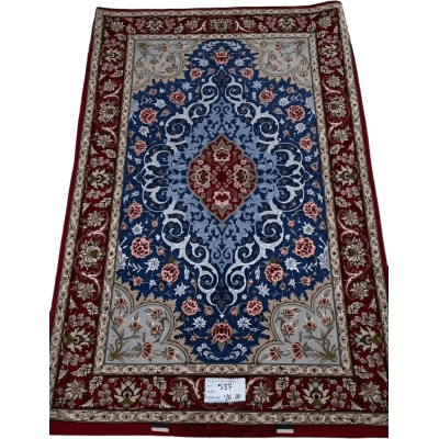 Wool and silk oriental rug from Isfahan, 126x80 cm