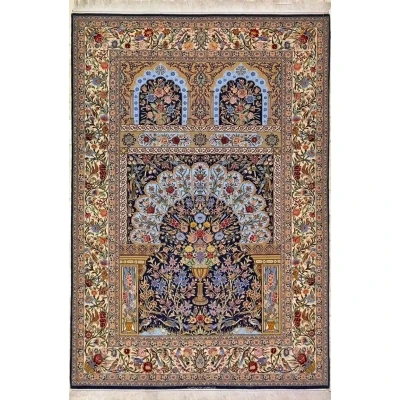 "Hand-knotted wool and silk rug from Isfahan by Master Mansourie"
