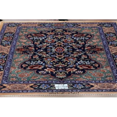 "Hand-knotted Persian rug crafted by Ali Samani in Isfahan, featuring intricate floral patterns in vibrant colors, made from a luxurious blend of wool and silk, perfect for enhancing home decor."