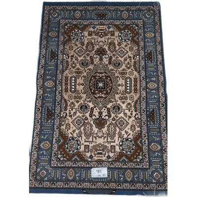 Exquisite Wool and Silk Isfahan Rug by Fakhorie "Discover a unique 4.1 feet x 2.9 feet Persian rug, knotted by hand in Isfahan, Iran. This wool and silk rug boasts timeless elegance and luxury, ideal for any sophisticated home decor."

