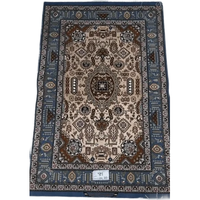 Exquisite Wool and Silk Isfahan Rug by Fakhorie "Discover a unique 4.1 feet x 2.9 feet Persian rug, knotted by hand in Isfahan, Iran. This wool and silk rug boasts timeless elegance and luxury, ideal for any sophisticated home decor."

